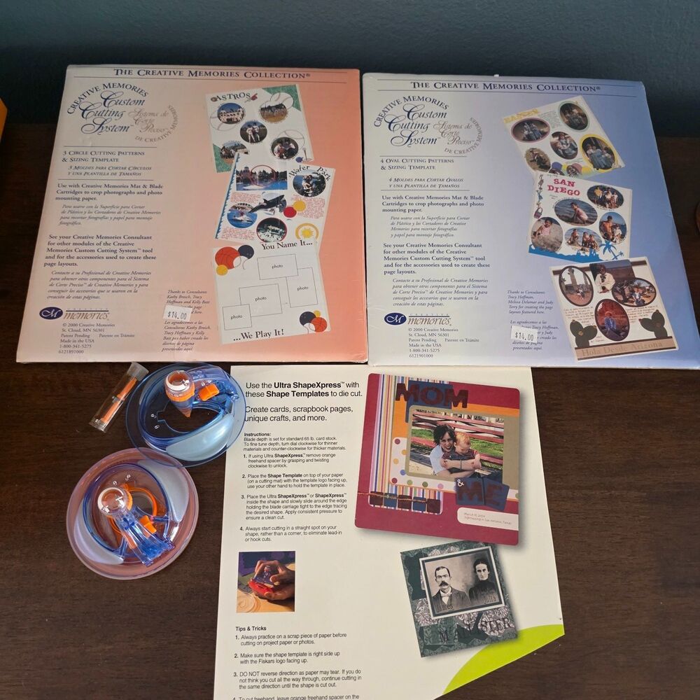 Lot Creative Memories Custom Cutting System OVALS CIRCLES Friskars Ultra Blade